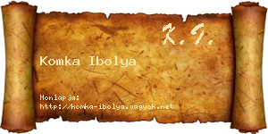 Komka Ibolya névjegykártya